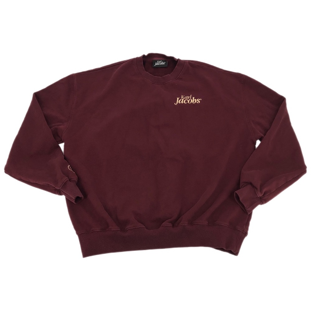 Karl Jacobs Burgundy Crew Neck Sweatshirt Men's S
